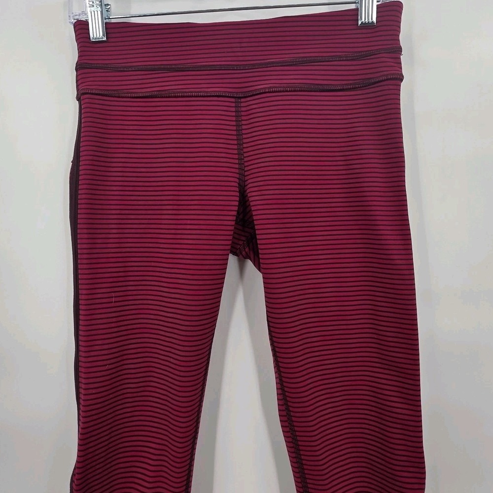 LULULEMON RUN PACE TIGHT LEGGINGS WOMENS SIZE 6 STRIPED MAROON RED 25" LUXTREME - Picture 8 of 16